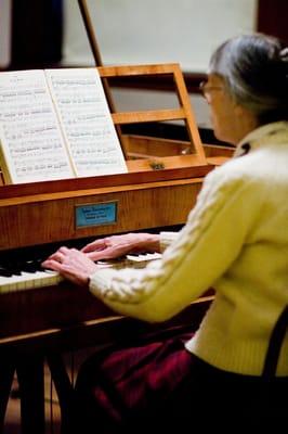 Pat Frederick demonstrating one of the very earliest Bosendorfers