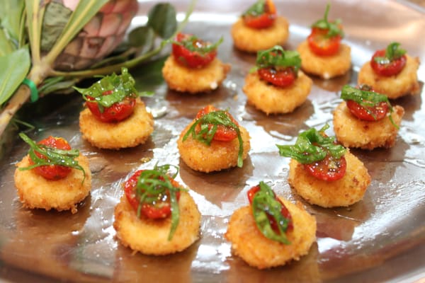 Goat Cheese Crouton with Oven-Dried Tomato and Arugula