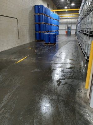 Warehouse floors dusted and scubb