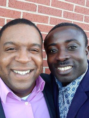 Our President, Rev. Dr. Seth Aidoo, beaming with smiles as he poses for this picture with ministry partner and friend, Pastor Rodney Barlow.