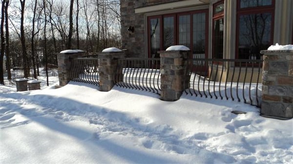 Tri-Boro Fence working thru the winter installing ornamental railing