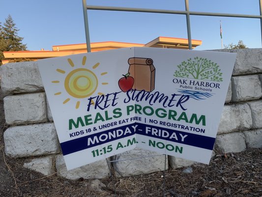 Summer meals program sign.