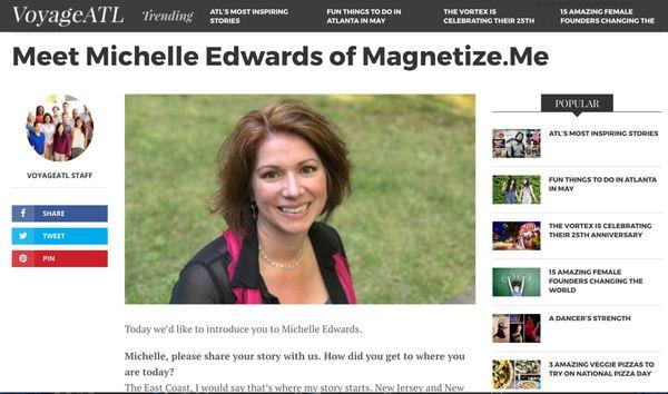 Read Michelle's interview with VoyageATL here: http://voyageatl.com/interview/meet-michelle-edwards-magnetize-north-otp/ 
 SEO Atlanta, Ga.