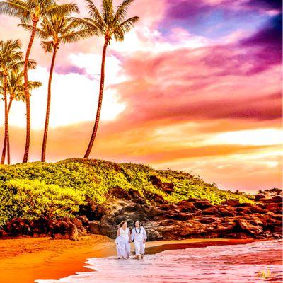 A Perfect wedding sunset on Maui