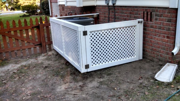 Fenced in Ac units to protect and hide units.