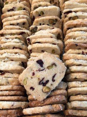 Cranberry Pistachio shortbread