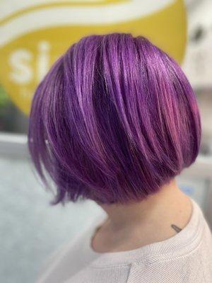 Vibrant purple bob