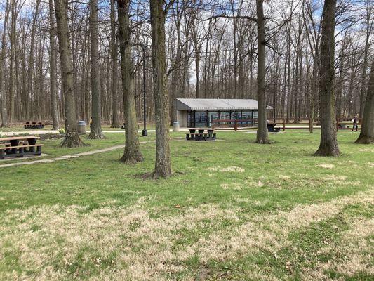 Vending area and picnic tables