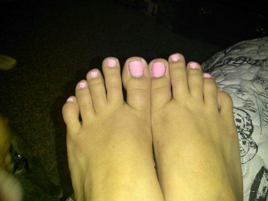 After coming home and cleaning the rest of the nail polish off of my toes.