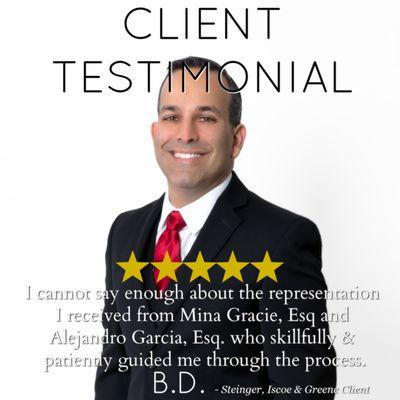 Alex Garcia of Steinger, Greene & Feiner Client Review