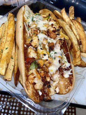 Salmon and shrimp Philly