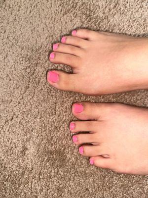 My pedicure. Couldn't even cut/shape the nails or cuticles neatly.