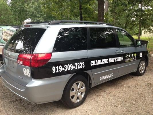 Nice mini-van taxi, roomy and smells good