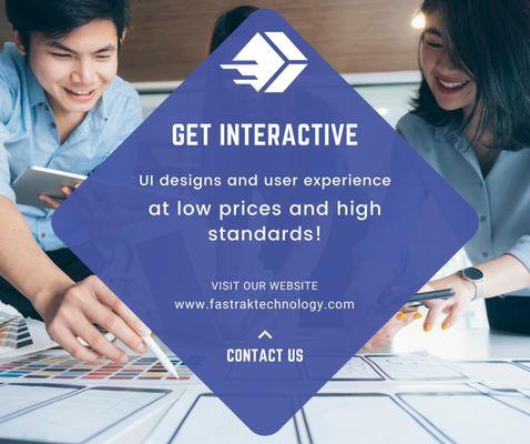 Get interactive UI design and user experience at low price and high standards!