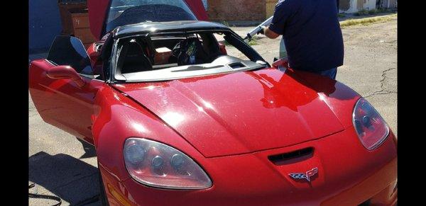 Red Convertible Windshield Tint Chandler