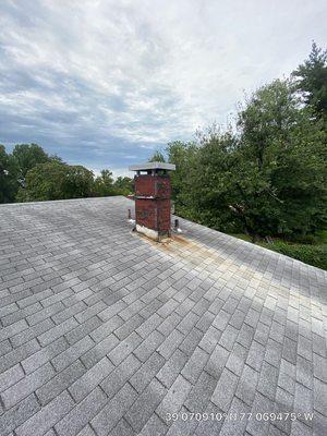 old roof with disgusting chimney cover