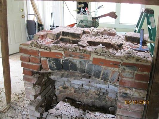 BEFORE Hensley Masonry Restoration Fireplace