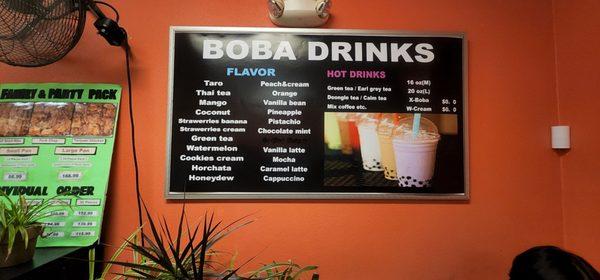 Boba Menu