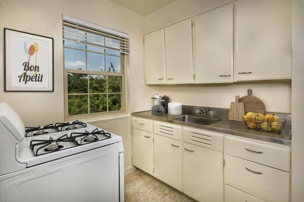 Kitchen with gas stove