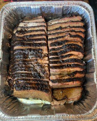 Sliced brisket... melts in your mouth, smoked flavor, talk about good!