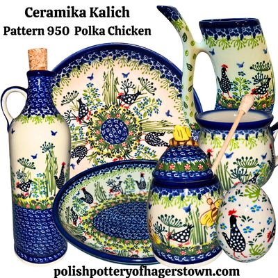 Kalich Polish Pottery Polka Chicken - Pattern 950.