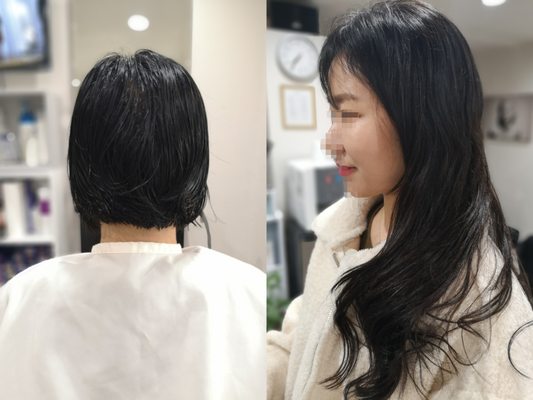 one length hair extension wave hair。