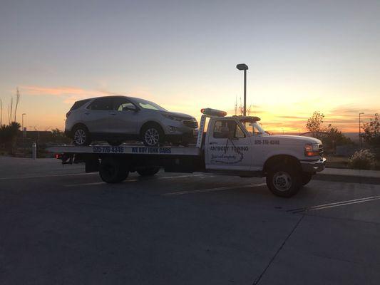 Long distance tow from Taos to Albuquerque for a car rental shop.