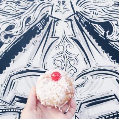 Coconut donut from donut factory