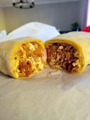 Bacon breakfast burrito