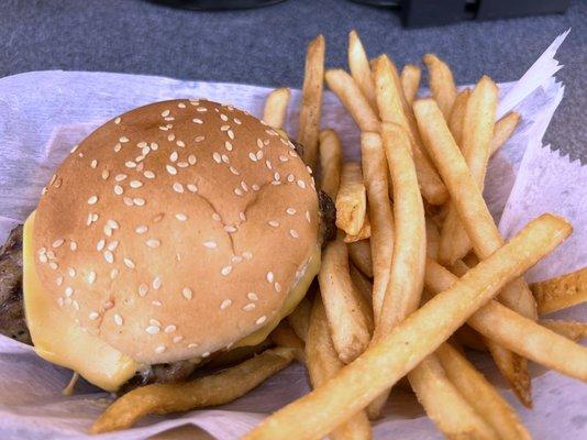 My cheeseburger and fries were top notch!