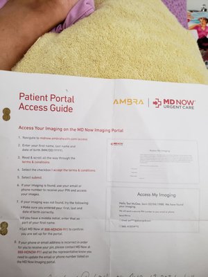 MDNOW PATIENT PORTAL ACCESS GUIDE to GET to your XRAYS