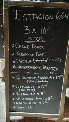 Menu for Estacion 664