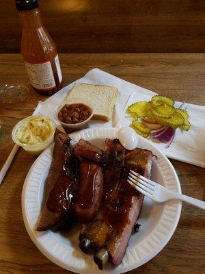 Brisket...Pork rib..hot links plate...