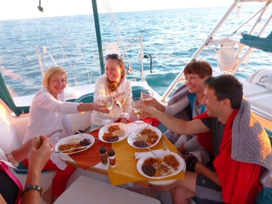 Everything is appetizing on a S/V Tortuga Sail and Sunset Dinner Cruise