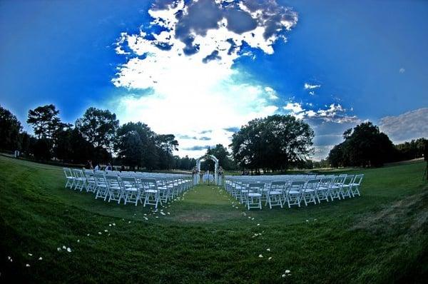 Wedding ceremony on the golf course