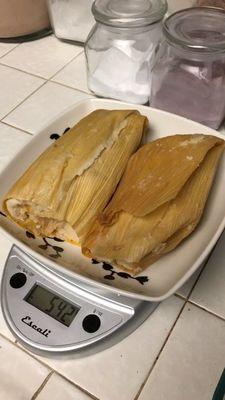 Couple of tamales weighing over 1lb! Yes please!