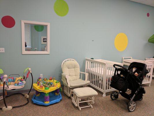 A well equipped Nursery that's open for Sunday services and other events.