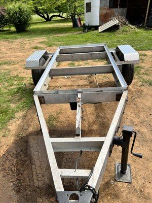 Aluminum trailer that needed wood decking supports, fenders and wiring