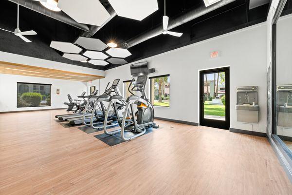 Brand New Fitness center with free weights, cardio and TRX equipment.