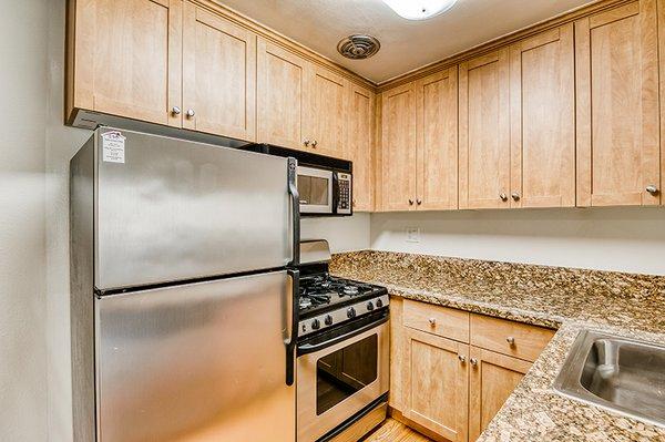 Refrigerator included at Mediterranean Village Apartment Homes