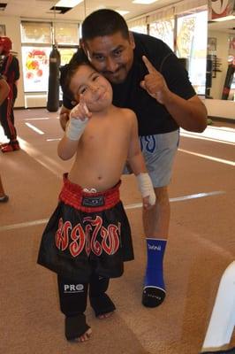 Little Miguel loves Coming To His Muay Thai training twice a Week