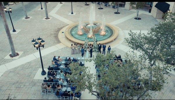 Wedding Ceremony by the fountain