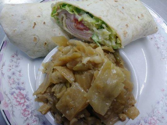 Turkey Wrap with Haluski