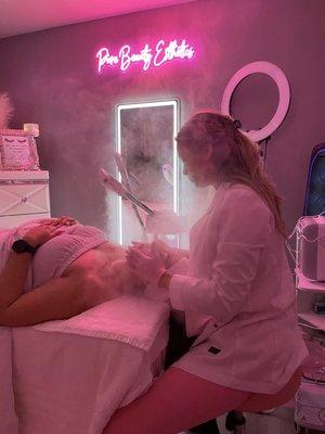 Microdermabrasion facial.