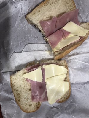 Ham and cheese sub