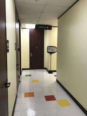 To get to the dental clinic, take a left after you enter and go around the hallway.