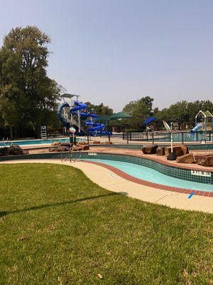 My grandson's lazy river and pool slide