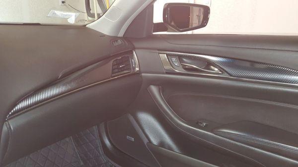 Complete interior trim wrapped in carbon fiber.