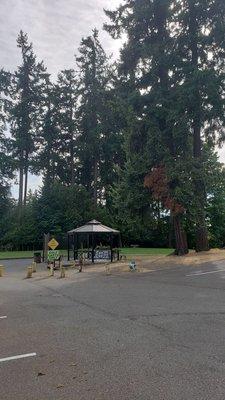 Gazebo next to back parking lot