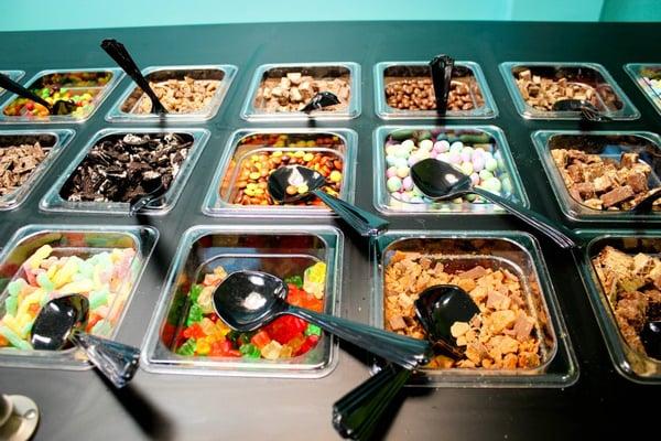 We have over 80 toppings to chose from- you put as little or as much as you'd like!